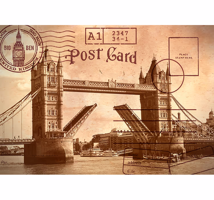 Tornisilta postikortti london valokuvatapetti - Tenstickers