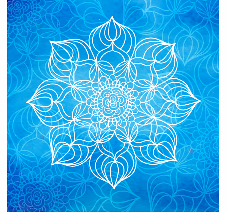 Sininen maalisuihku mandala valokuvatapetti - Tenstickers