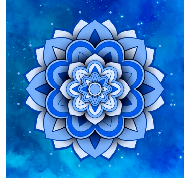 Mandala kukkakuosi sininen valokuvatapetti - Tenstickers