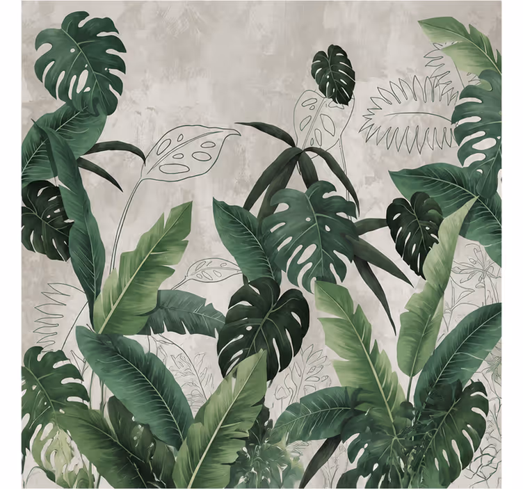 Monstera-lehdetluonto valokuvatapetti - Tenstickers