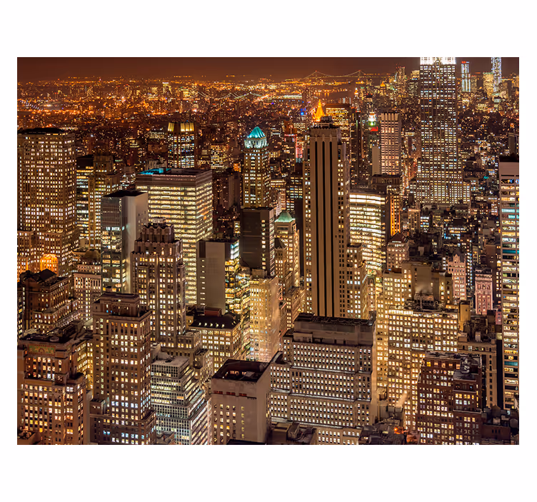 New yorkin valokuvatapetti yöllä - Tenstickers