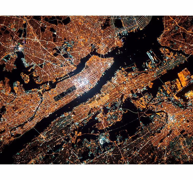 Manhattan ylhäältä new york -valokuvatapetti - Tenstickers