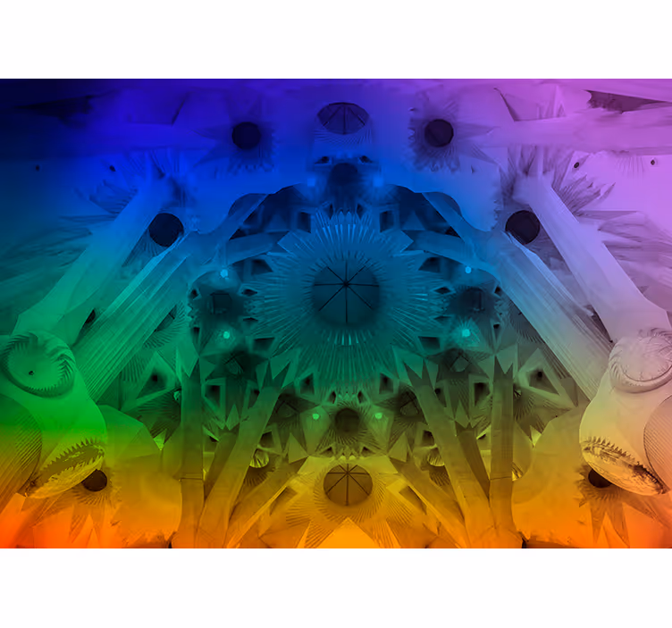 Värikäs sagrada familia kaupungin valokuvatapetti - Tenstickers