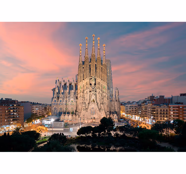 Sagrada familia barcelona kaupungin valokuvatapetti - Tenstickers