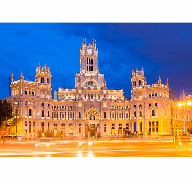 Palacio cibeles yöllä kaupungin valokuvatapetti - Tenstickers