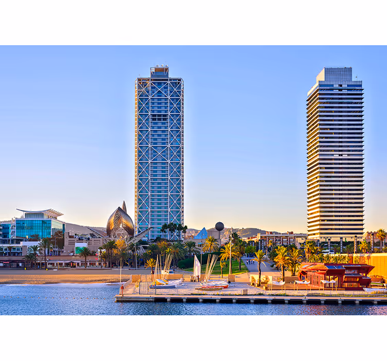 Puerto olímpico barcelona kaupungin valokuvatapetti - Tenstickers