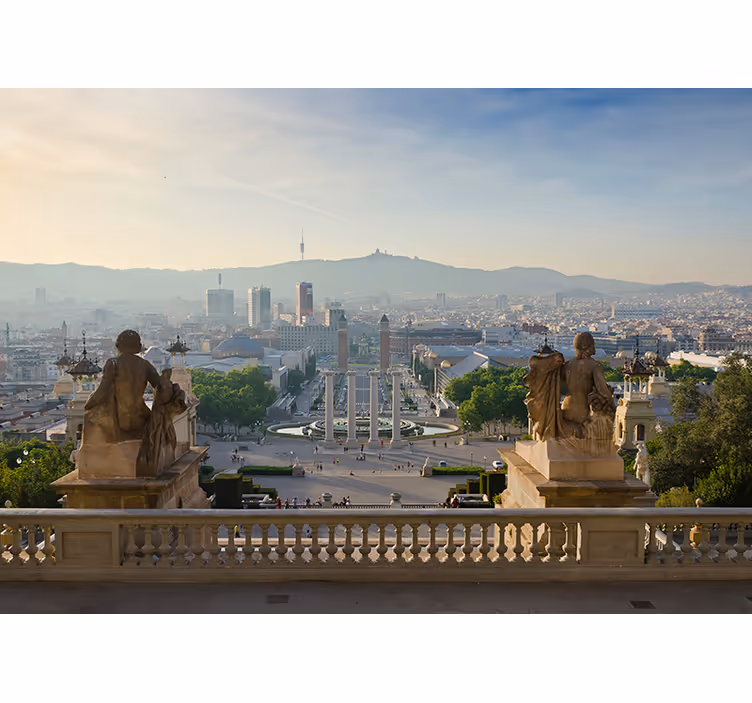 Barcelona suihkulähde montjuic kaupungin valokuvatapetti - Tenstickers