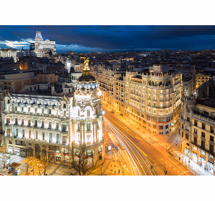 Madrid gran vía kaupungin valokuvatapetti - Tenstickers