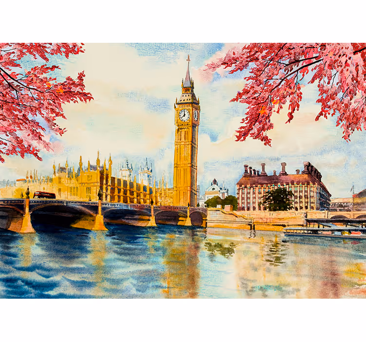 Maalaus big ben london valokuvatapetti - Tenstickers