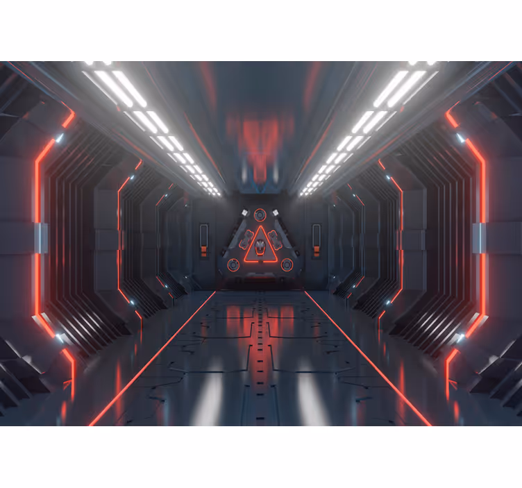 Futuristinen käytävä 3d valokuvatapetti - Tenstickers