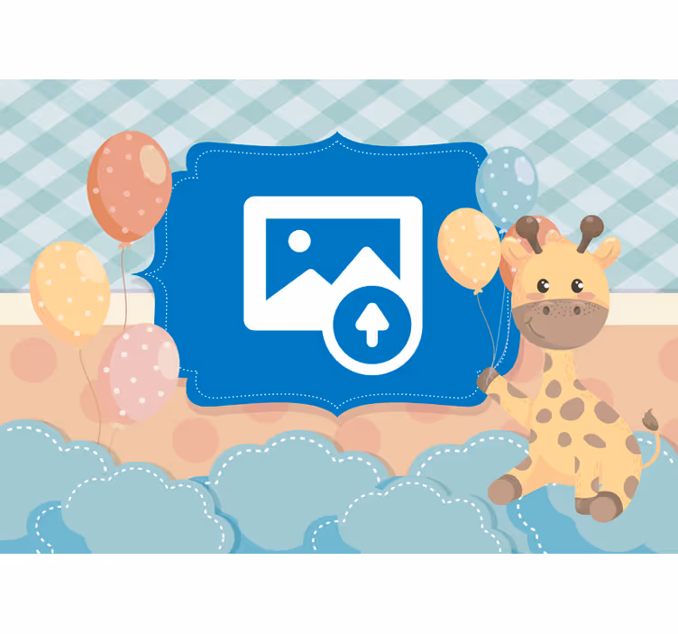 Vastasyntynyt vauva kirahvi lastentarhan valokuvatapetti - Tenstickers