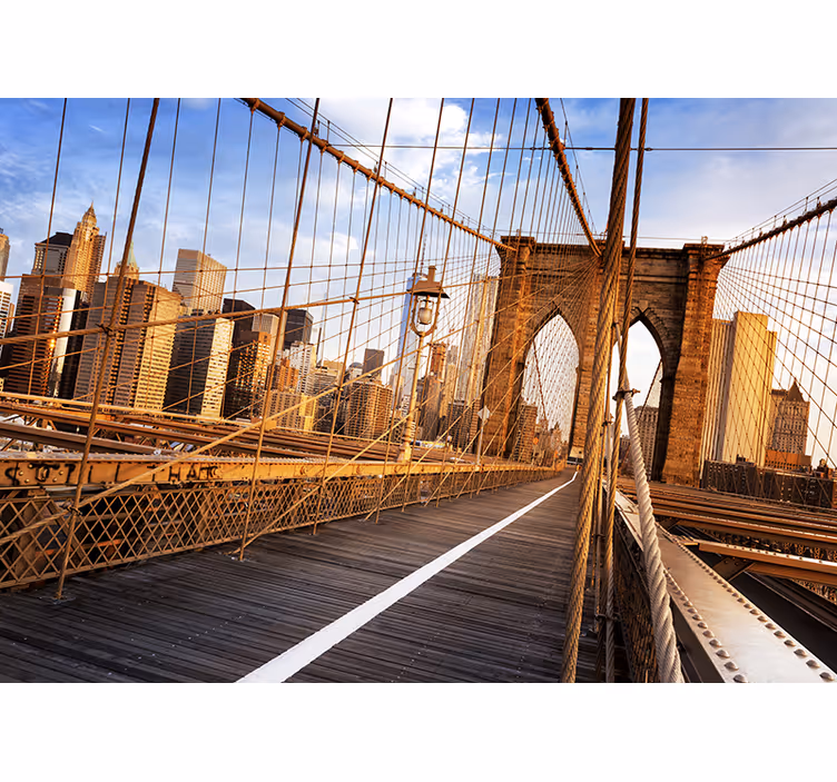 Sisällä brooklyn bridge new york valokuvatapetti - Tenstickers