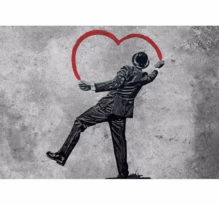 Hieno harmaa graffiti taide valokuvatapetti - Tenstickers
