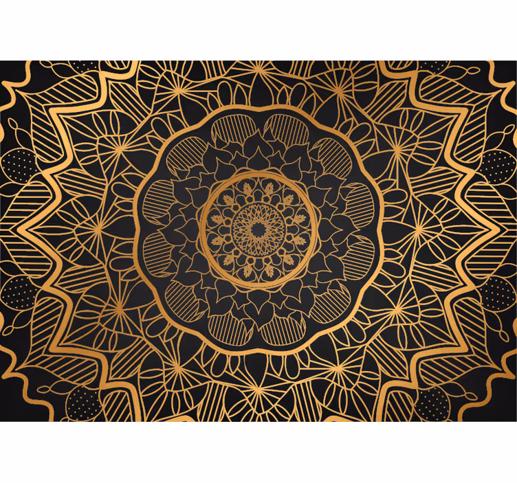 Kultainen mandala valokuvatapetti - Tenstickers