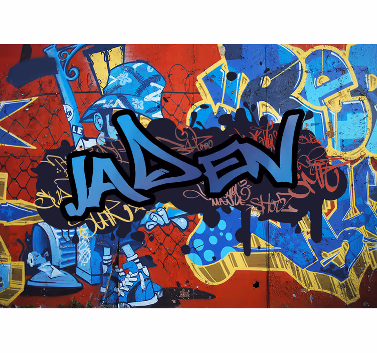 Graffiti räätälöity nimi muokattava valokuvatapetti - Tenstickers