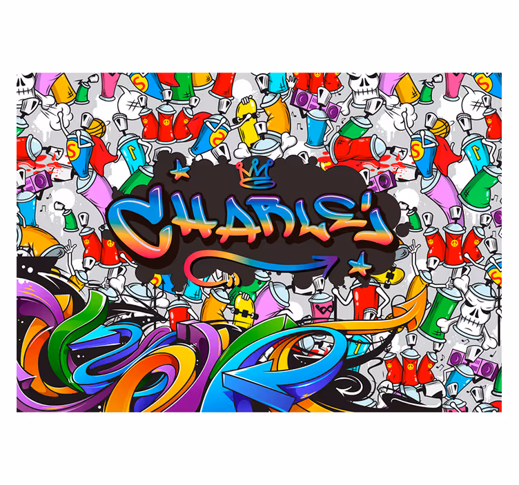 Oma nimi graffiti valokuvatapetti - Tenstickers