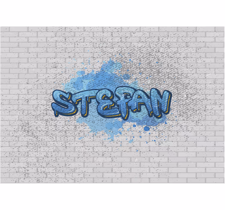 Sininen graffiti muokattava valokuvatapetti - Tenstickers