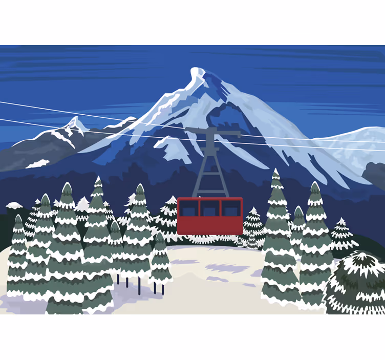 Sveitsin maisema lumi vuori valokuvatapetti - Tenstickers