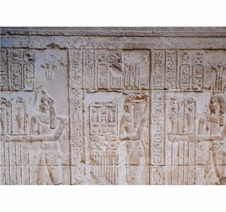 Egyptiläiset luvut olohuone valokuvatapetti - Tenstickers