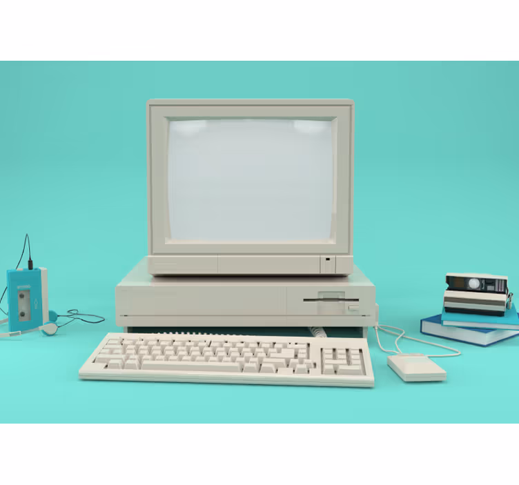 Vanha pc vintage valokuvatapetti - Tenstickers