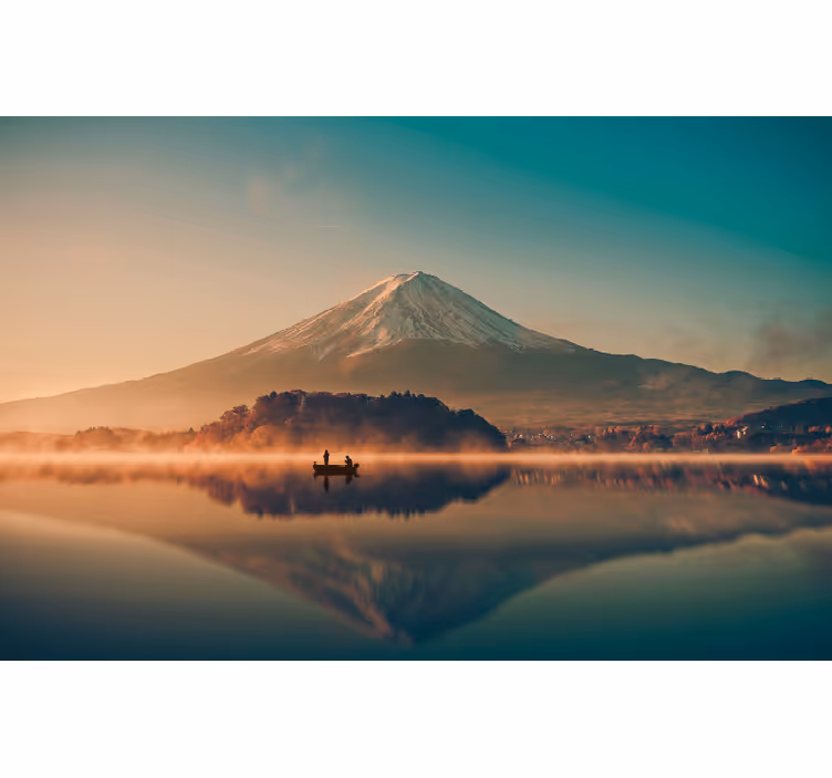 Fuji-järven kawaguchiko-vuori järvi valokuvatapetti - Tenstickers