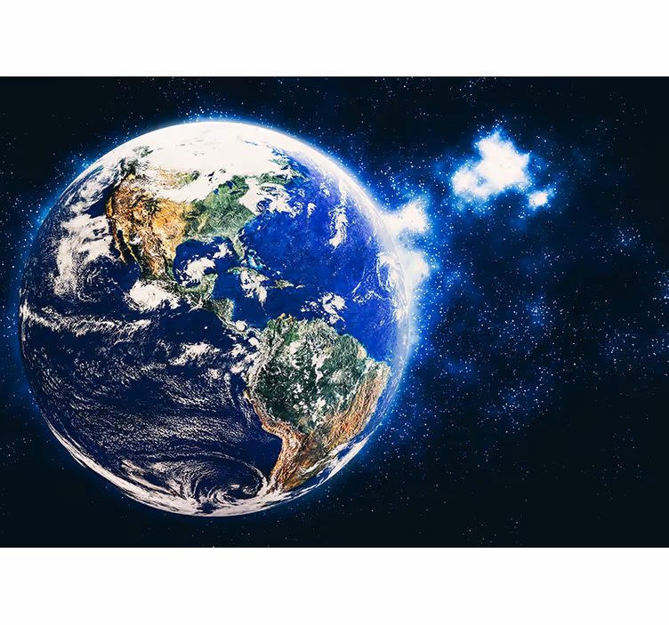 Maapallo ja maanosat avaruus tapetti - Tenstickers
