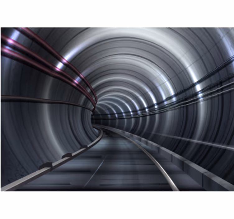 Futuristinen metro tunnel ajoneuvo valokuvatapetti - Tenstickers