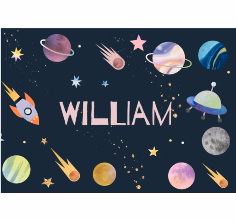 Raketti ja planeetat avaruus valokuvatapetti - Tenstickers