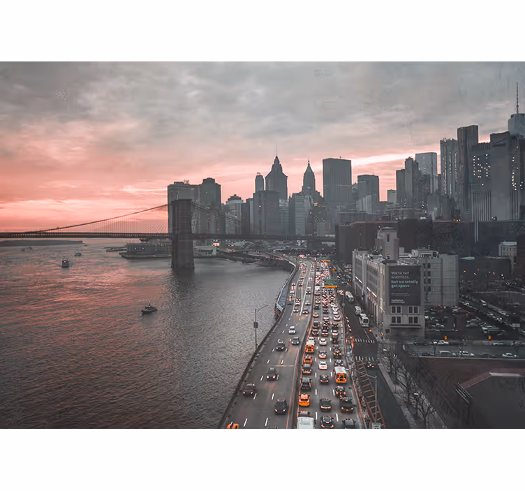 New york valokuvatapetti kaupunkimaisema manhattanista - Tenstickers