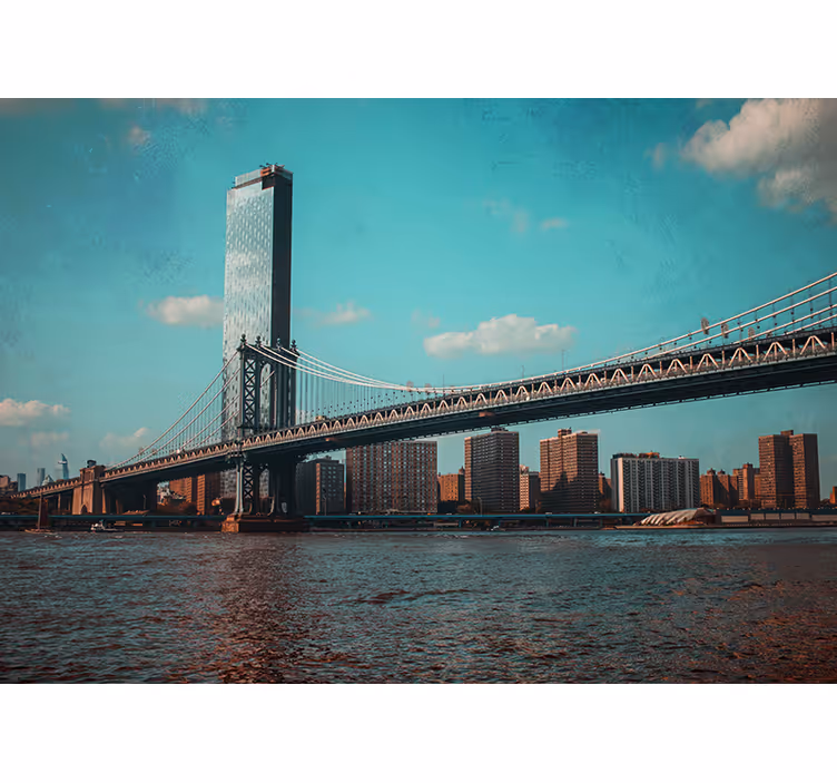Brooklynin sillan näkökulmasta New York valokuvatapetti - Tenstickers