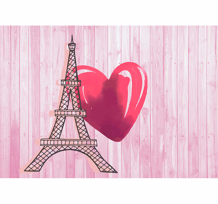 Eiffel-torni rakkaus valokuvatapetti - Tenstickers