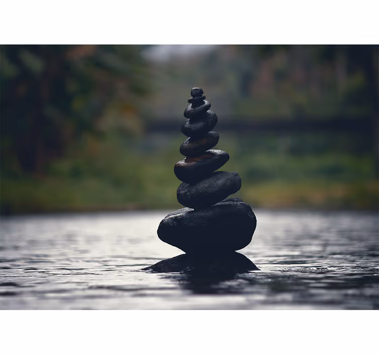 Pinottu kivitasapaino Zen valokuvatapetti - Tenstickers