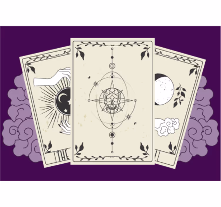 Tarot-kortti, jossa on as ja pääkallot fantasia valokuvatapetti - Tenstickers