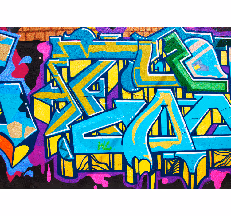 Värikäs kaupunkilaisilmaisu graffiti valokuvatapetti - Tenstickers
