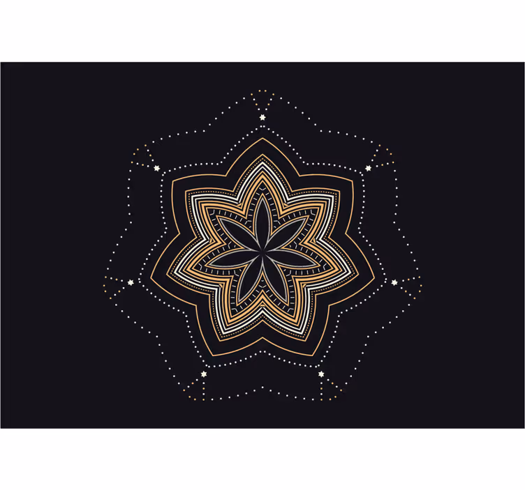Monimutkainen tähtikuvio mandala valokuvatapetti - Tenstickers