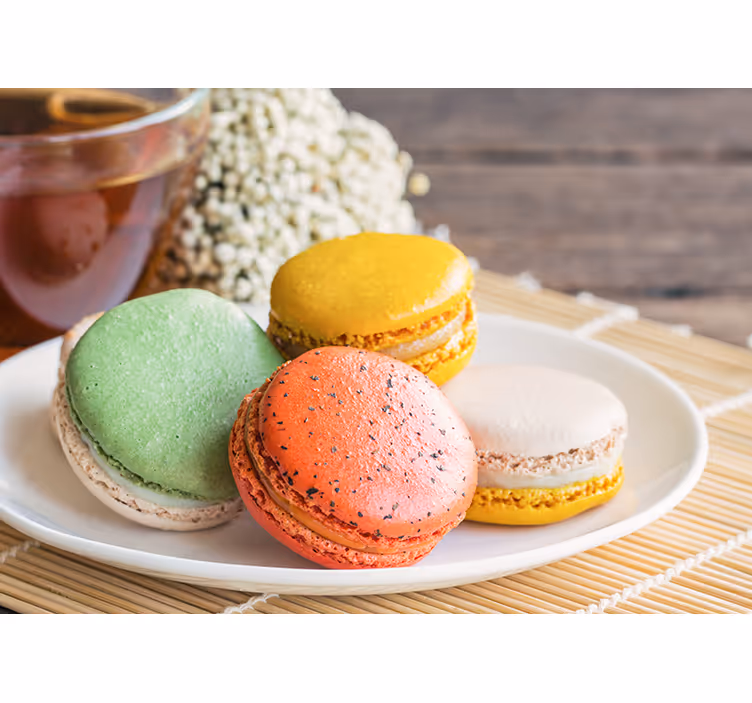 Värikkäitä macaronseja herkuksi lauseke valokuvatapetti - Tenstickers