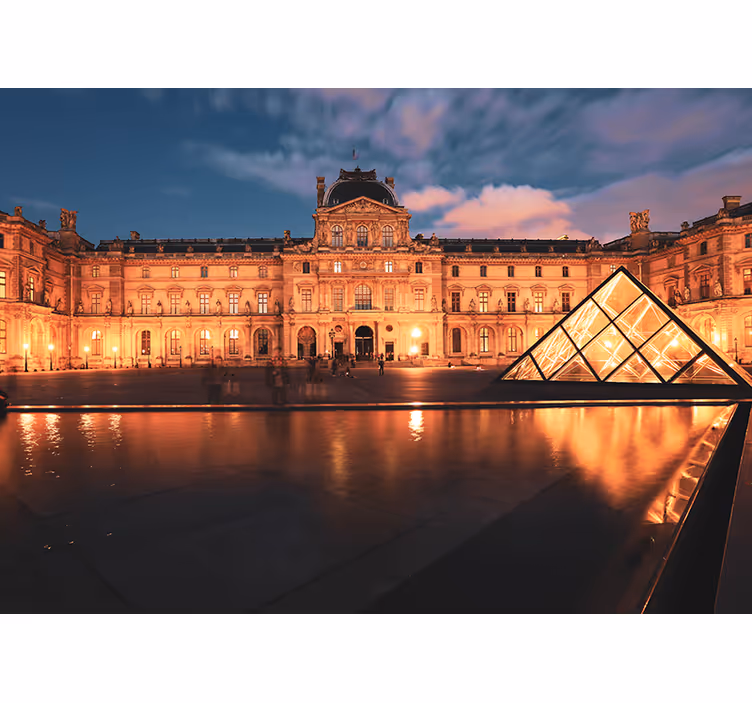 Louvre pyramid yövalokuvatapetti - Tenstickers