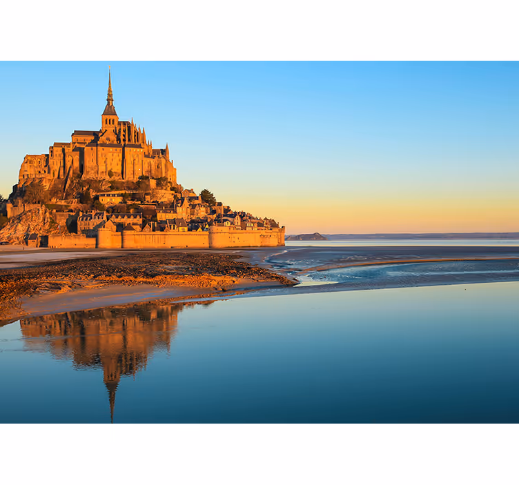 Mont saint michel muut kaupungit valokuvatapetti - Tenstickers