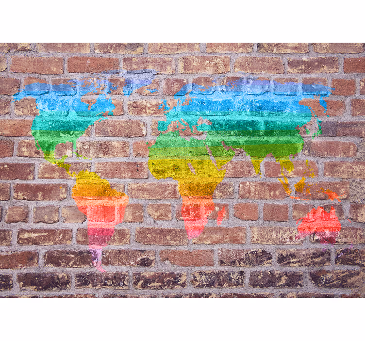 Värikäs maantieteellinen kuva valokuvatapetti - Tenstickers