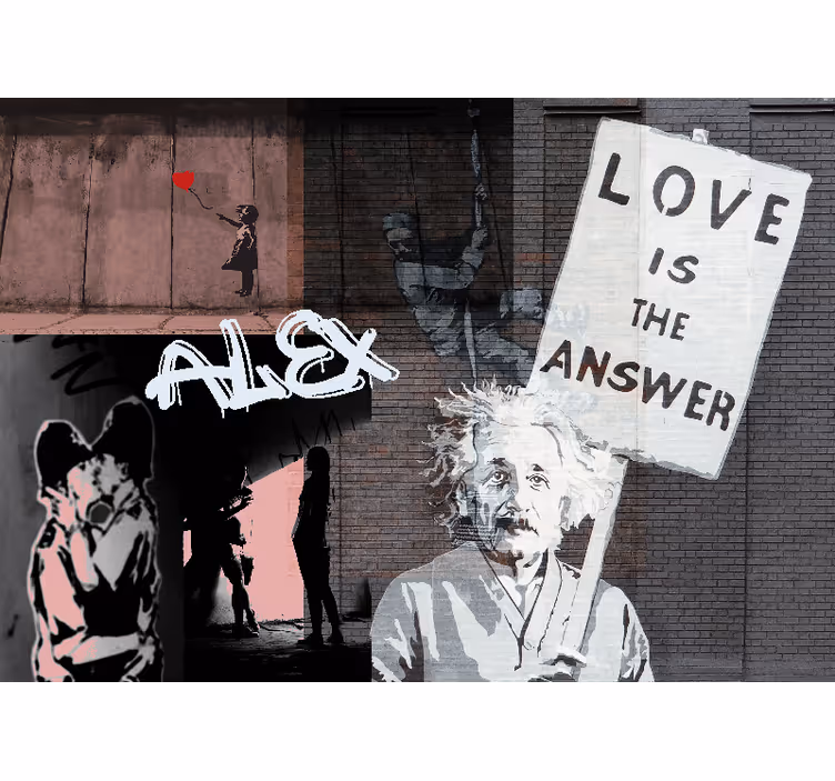 Rakkaus on vastaus graffiti valokuvatapetti - Tenstickers