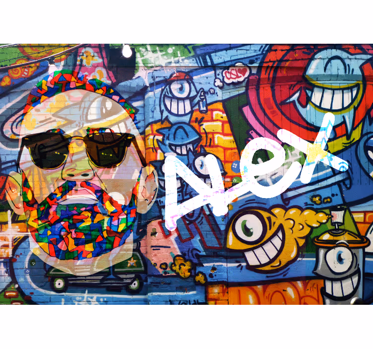 Värikäs kaupunkimuotokuva graffiti valokuvatapetti - Tenstickers