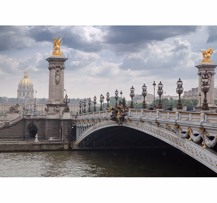 Pont alexandre iii:n näkymä kaupunki valokuvatapetti - Tenstickers