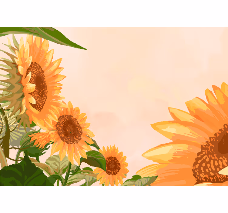 Auringonkukan kukinta kukka valokuvatapetti - Tenstickers