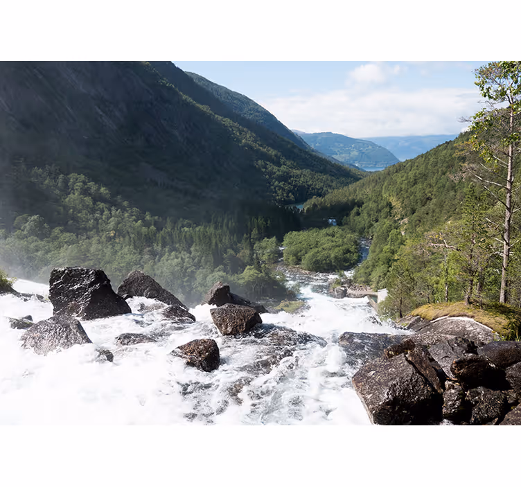 Virtaava joki luonto valokuvatapetti - Tenstickers