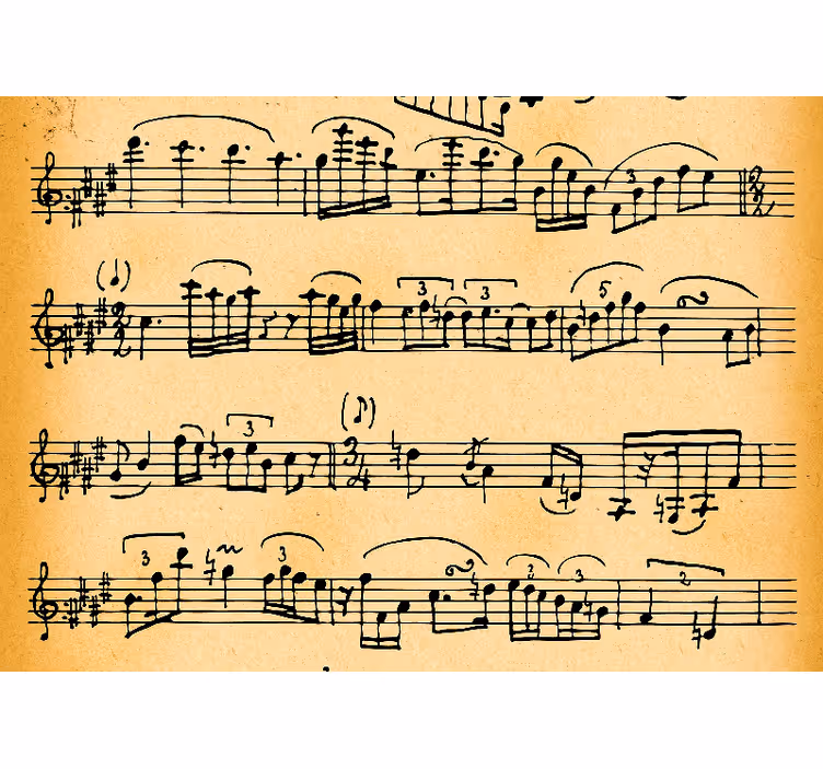 Vintage nuotteja musiikki aiheinen valokuvatapetti - Tenstickers
