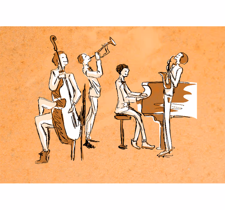 Jazzbändin esitys valokuvatapetti - Tenstickers