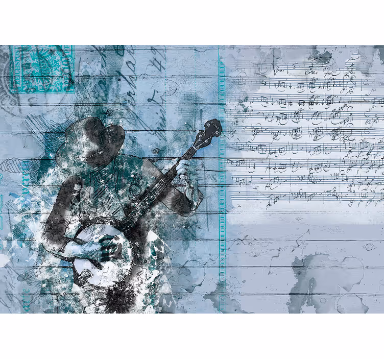 Abstrakti banjo musiikki valokuvatapetti - Tenstickers