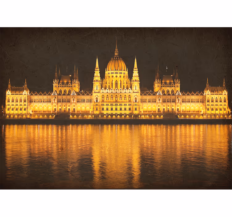 Budapestin yömaisema muut kaupungit valokuvatapetti - Tenstickers