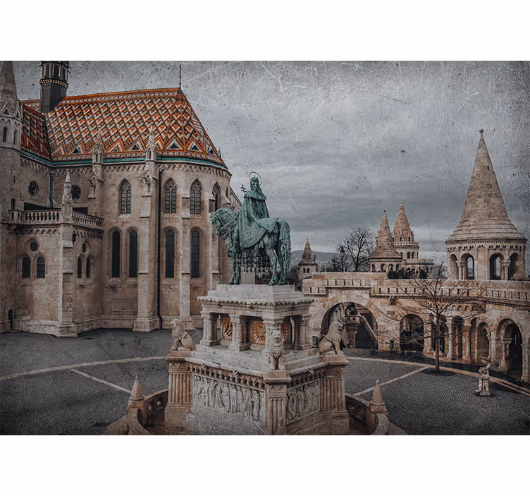 Budapestin linna näkymä kaupunki valokuvatapetti - Tenstickers