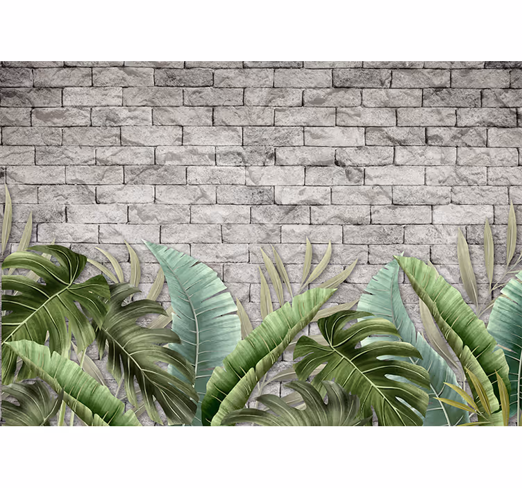 Lush tropical greens luonto valokuvatapetti - Tenstickers